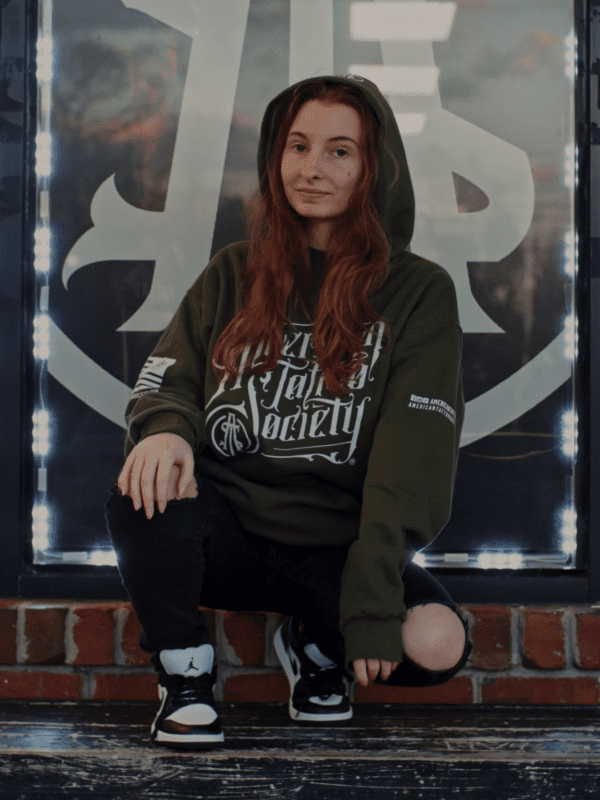 ATS Full Logo We Tattoo the Brave Green Unisex Hoodie - Image 4